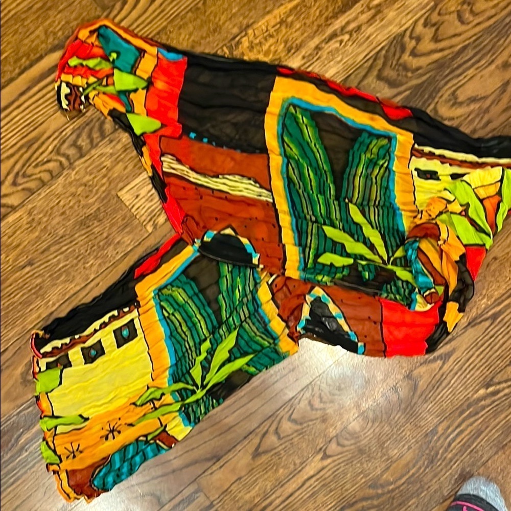 Chicos Colorful Abstract Print Scarf